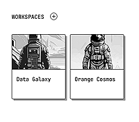 Screenshot of list of workspaces